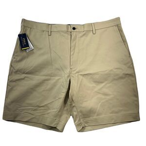 Polo Ralph Lauren Performance Chino Shorts Mens 42 Khaki 7" Slim Fit $138 NEW